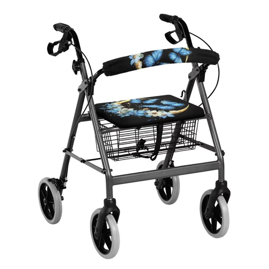 Luarisgur Accessories for Rollator Walkers Universal Rollator Walker Seat and Backrest Covers Patterns Rollator Walker Accessories for Seniors Ladies Walkers for Seniors with Seat Covers Butterfly